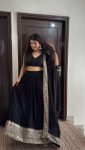 FANCY GEORGETTE THREAD SEQUENCE WORK LEHENGA CHOLI WITH DUPATTA PARTY WEAR WHOLESALE PRICE ETHNIC GARMENT (5)