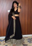 FANCY GEORGETTE THREAD SEQUENCE WORK LEHENGA CHOLI WITH DUPATTA BLACK
