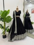 FANCY GEORGETTE THREAD SEQUENCE WORK LEHENGA CHOLI WITH DUPATTA PARTY WEAR WHOLESALE PRICE ETHNIC GARMENT (5)