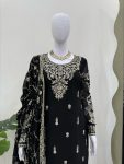FANCY GEORGETTE THREAD SEQUENCE WORK TOP PALAZZO WITH DUPATTA PARTY WEAR WHOLESALE PRICE ETHNIC GARMENT (3)