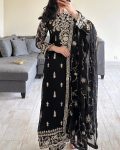FANCY GEORGETTE THREAD SEQUENCE WORK TOP PALAZZO WITH DUPATTA PARTY WEAR WHOLESALE PRICE ETHNIC GARMENT (3)