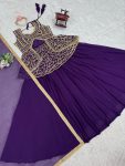 FANCY GEORGETTE THREAD WITH SEQUENCE WORK TOP LEHENGA WITH DUPATTA PARTY WEAR WHOLESALE PRICE ETHNIC GARMENT (3)