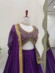 FANCY GEORGETTE THREAD WITH SEQUENCE WORK TOP LEHENGA WITH DUPATTA PARTY WEAR WHOLESALE PRICE ETHNIC GARMENT (3)