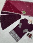 FANCY GEORGETTE THREAD WITH SEQUENCE WORK TOP SHARARA WITH DUPATTA FESTIVE WEAR WHOLESALE PRICE ETHNIC GARMENT (3)