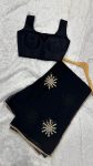 FANCY GEORGETTE ZARI EMBROIDERY WORK AND BORDER WORK SAREE WITH UNSTITCHED BLOUSE PARTY WEAR WHOLESALE PRICE ETHNIC GARMENT (3)