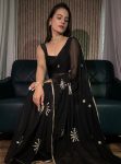 FANCY GEORGETTE ZARI EMBROIDERY WORK AND BORDER WORK SAREE WITH UNSTITCHED BLOUSE PARTY WEAR WHOLESALE PRICE ETHNIC GARMENT (3)