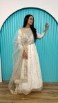 FANCY GEORGETTE ZARI SEQUENCE WORK GOWN WITH DUPATTA PARTY WEAR WHOLESALE PRICE ETHNIC GARMENT (4)