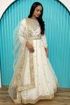 FANCY GEORGETTE ZARI SEQUENCE WORK GOWN WITH DUPATTA WHITE