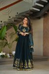FANCY GEORGETTE ZARI THREAD AND SEQUENCE EMBROIDERY WORK GOWN WITH DUPATTA PARTY WEAR WHOLESALE PRICE ETHNIC GARMENT (7)