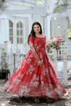 FANCY GEORGRETTE DIGITAL PRINTED EMBROIDERY ZARI SEQUENCE WORK ONLY GOWN PARTY WEAR WHOLESALE PRICE ETHNIC GARMENT (3)