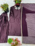 FANCY JAPAN SATIN PLIAN TOP SALWAR WITH DUPATTA FESTIVE WEAR WHOLESALE PRICE ETHNIC GARMENT (3)