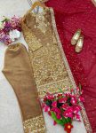 FANCY JIMMY CHOO EMBROIDERY SEQUENCE WITH MOTI WORK TOP BOTTOM WITH DUPATTA FESTIVE WEAR WHOLESALE PRICE ETHNIC GARMENT (5)