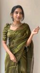 FANCY JIMMY CHOO EMBROIDERY WORK SAREE WITH UNSTITCHED BLOUSE PARTY WEAR WHOLESALE PRICE ETHNIC GARMENT (1)