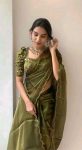 FANCY JIMMY CHOO EMBROIDERY WORK SAREE WITH UNSTITCHED BLOUSE PARTY WEAR WHOLESALE PRICE ETHNIC GARMENT (1)