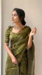 FANCY JIMMY CHOO EMBROIDERY WORK SAREE WITH UNSTITCHED BLOUSE PARTY WEAR WHOLESALE PRICE ETHNIC GARMENT (1)