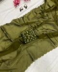 FANCY JIMMY CHOO EMBROIDERY WORK SAREE WITH UNSTITCHED BLOUSE PARTY WEAR WHOLESALE PRICE ETHNIC GARMENT (1)