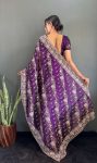 FANCY JIMMY CHOO GOLD FLOWER WITH SILVER STONE WORK SAREE WITH UNSTITCHED BLOUSE PARTY WEAR WHOLESALE PRICE ETHNIC GARMENT (6)