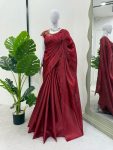 FANCY JIMMY CHOO PLAIN SAREE WITH UNSTITCHED BLOUSE PARTY WEAR WHOLESALE PRICE ETHNIC GARMENT (1)