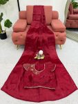 FANCY JIMMY CHOO PLAIN SAREE WITH UNSTITCHED BLOUSE PARTY WEAR WHOLESALE PRICE ETHNIC GARMENT (1)