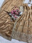 FANCY JIMMY CHOO SEQUENCE AND EMBROIDERY WORK ANARKALI GOWN BOTTOM WITH DUPATTA FESTIVE WEAR WHOLESALE PRICE ETHNIC GARMENT (3)
