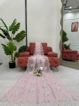 FANCY JIMMY CHOO THREAD SEQUENCE WORK SAREE WITH UNSTITCHED BLOUSE PARTY WEAR WHOLESALE PRICE ETHNIC GARMENT (7)