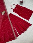 FANCY JIMMY CHOO THREAD SEQUENCE WORK TOP PALAZZO WITH DUPATTA PARTY WEAR WHOLESALE PRICE ETHNIC GARMENT (3)