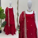 FANCY JIMMY CHOO THREAD SEQUENCE WORK TOP PALAZZO WITH DUPATTA PARTY WEAR WHOLESALE PRICE ETHNIC GARMENT (3)