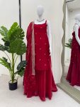 FANCY JIMMY CHOO THREAD SEQUENCE WORK TOP PALAZZO WITH DUPATTA PARTY WEAR WHOLESALE PRICE ETHNIC GARMENT (3)