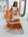 FANCY LILY NET EMBROIDERY CODING AND SEQUENCE WORK TOP SHARARA WITH DUPATTA FESTIVE WEAR WHOLESALE PRICE ETHNIC GARMENT (10)