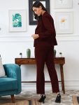 FANCY LYCRA PLAIN FORMAL WEAR TOP PANT WITH BLAZER PARTY WEAR WHOLESALE PRICE ETHNIC GARMENT (19)