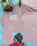 FANCY NATURAL SATIN EMBROIDERY WORK TOP FARSHI PALAZZO WITH DUPATTA FESTIVE WEAR WHOLESALE PRICE ETHNIC GARMENT (4)
