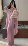 FANCY NATURAL SATIN EMBROIDERY WORK TOP FARSHI PALAZZO WITH DUPATTA FESTIVE WEAR WHOLESALE PRICE ETHNIC GARMENT (4)