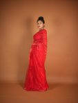 FANCY NET SEQUENCE THREAD JHALAR LACE WORK SAREE WITH UNSTITCHED BLOUSE PARTY WEAR WHOLESALE PRICE ETHNIC GARMENT (3)