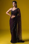 FANCY NET WITH HOLOGRAM SEQUENCE & THREAD WORK SAREE WITH UNSTITCHED BLOUSE PARTY WEAR WHOLESALE PRICE ETHNIC GARMENT (6)