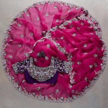 FANCY ORGANZA EMBROIDERY SEQUENCE CONTRAST PALLU WORK SAREE WITH UNSTITCHED BLOUSE PINK