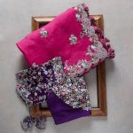 FANCY ORGANZA EMBROIDERY SEQUENCE CONTRAST PALLU WORK SAREE WITH UNSTITCHED BLOUSE PARTY WEAR WHOLESALE PRICE ETHNIC GARMENT (2)
