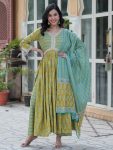 FANCY PURE COTTON DIGITAL PRINTED TOP BOTTOM WITH DUPATTA YELLOW