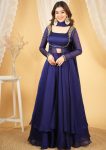 FANCY RANGOLI SILK HANDWORK TOP LEHENGA WITH DUPATTA NAVY BLUE