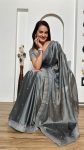 FANCY RANGOLI SILK SEQUENCE STONE WORK SAREE WITH UNSTITCHED BLOUSE PARTY WEAR WHOLESALE PRICE ETHNIC GARMENT (6)
