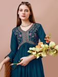 FANCY RAYON EMBROIDERY WORK ONLY KURTI PARTY WEAR WHOLESALE PRICE ETHNIC GARMENT (9)