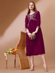 FANCY RAYON EMBROIDERY WORK ONLY KURTI PARTY WEAR WHOLESALE PRICE ETHNIC GARMENT (4)