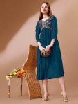 FANCY RAYON EMBROIDERY WORK ONLY KURTI PARTY WEAR WHOLESALE PRICE ETHNIC GARMENT (9)