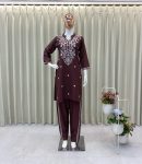 FANCY RAYON EMBROIDERY WORK TOP PENT SET PARTY WEAR WHOLESALE PRICE ETHNIC GARMENT (4)