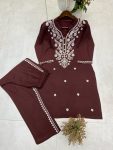 FANCY RAYON EMBROIDERY WORK TOP PENT SET PARTY WEAR WHOLESALE PRICE ETHNIC GARMENT (4)