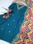 FANCY RAYON SEQUENCE CODING EMBROIDERY WORK TOP BOTTOM WITH DUPATTA PARTY WEAR WHOLESALE PRICE ETHNIC GARMENT (6)