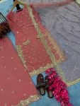 FANCY ROMAN SILK EMBROIDERY SEQUENCE WORK TOP PALAZZO WITH DUPATTA PARTY WEAR WHOLESALE PRICE ETHNIC GARMENT (2)