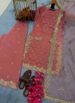FANCY ROMAN SILK EMBROIDERY SEQUENCE WORK TOP PALAZZO WITH DUPATTA PARTY WEAR WHOLESALE PRICE ETHNIC GARMENT (2)