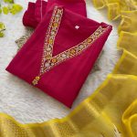 FANCY ROMAN SILK HAND AND EMBROIDERY WORK TOP BOTTOM WITH DUPATTA FESTIVE WEAR WHOLESALE PRICE ETHNIC GARMENT (11)