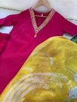 FANCY ROMAN SILK HAND AND EMBROIDERY WORK TOP BOTTOM WITH DUPATTA FESTIVE WEAR WHOLESALE PRICE ETHNIC GARMENT (11)