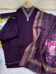 FANCY ROMAN SILK HAND WORK AND FANCY LACE WORK TOP BOTTOM WITH DUPATTA FESTIVE WEAR WHOLESALE PRICE ETHNIC GARMENT (8)